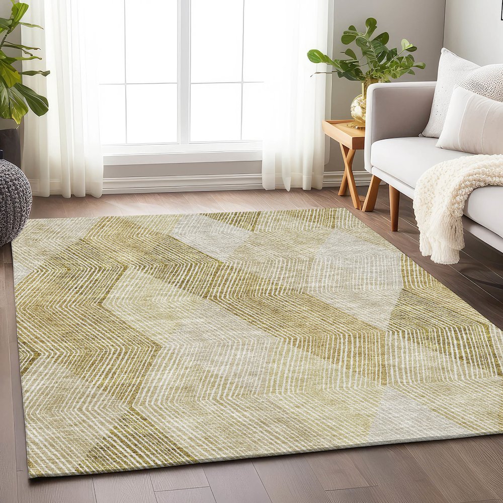 Premium Machine Washable Mayfield AMF962 Ivory 8' x 10' Rug. Picture 5