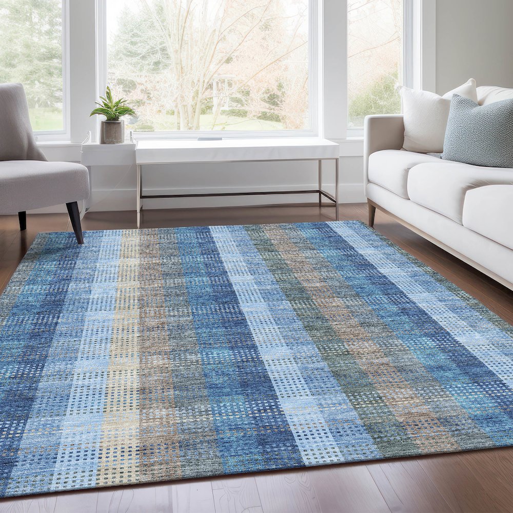 Premium Machine Washable Mayfield AMF966 Denim 8' x 10' Rug. Picture 6
