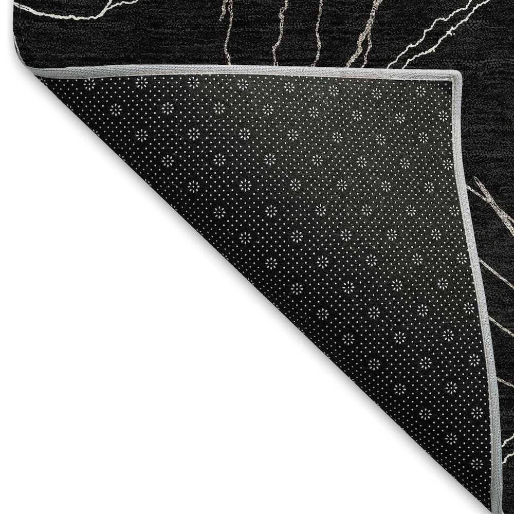 Premium Machine Washable Mayfield AMF968 Black 3' x 5' Rug. Picture 2