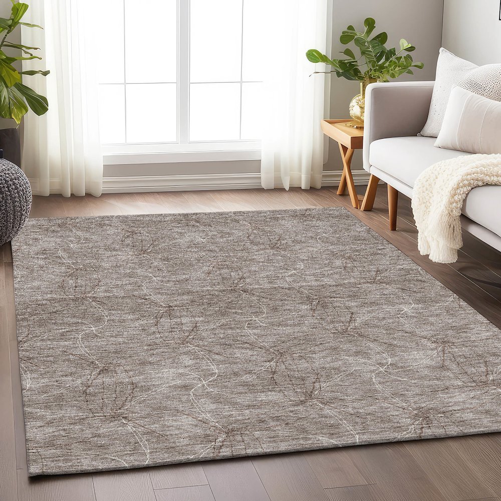 Premium Machine Washable Mayfield AMF968 Taupe 8' x 10' Rug. Picture 5