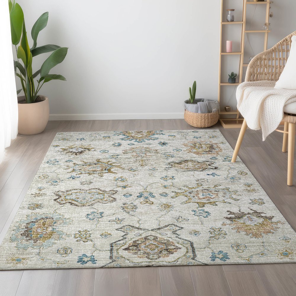Premium Machine Washable Mayfield  Linen 8' x 10' Rug. Picture 5