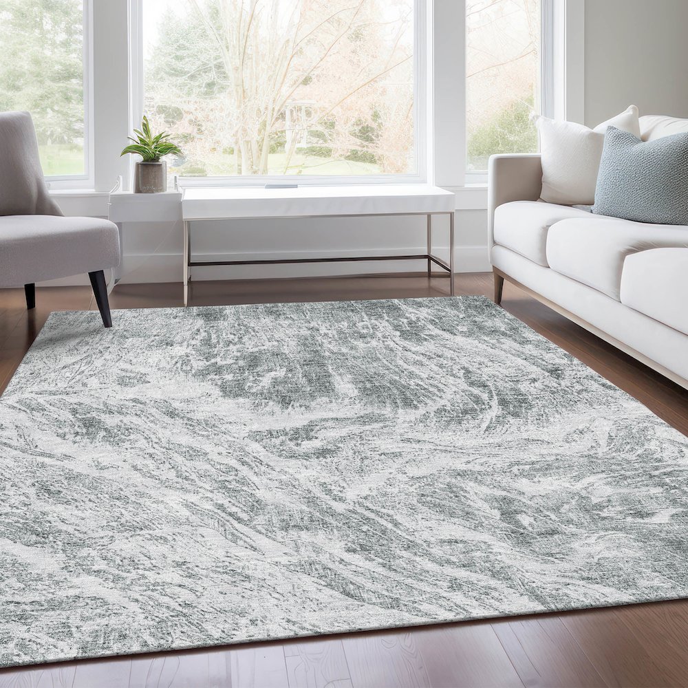 Premium Machine Washable Mayfield AMF971 Gray 8' x 10' Rug. Picture 6