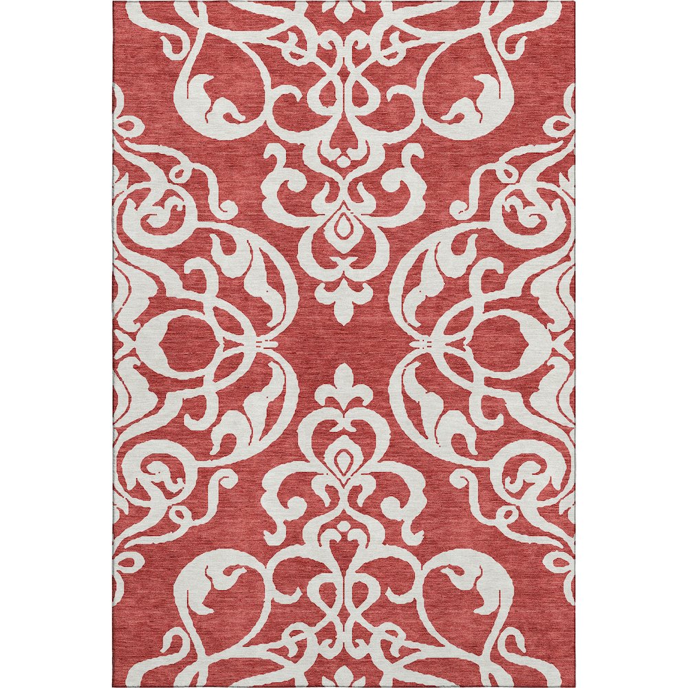 Premium Machine Washable Mayfield AMF973 Red 8' x 10' Rug. Picture 1