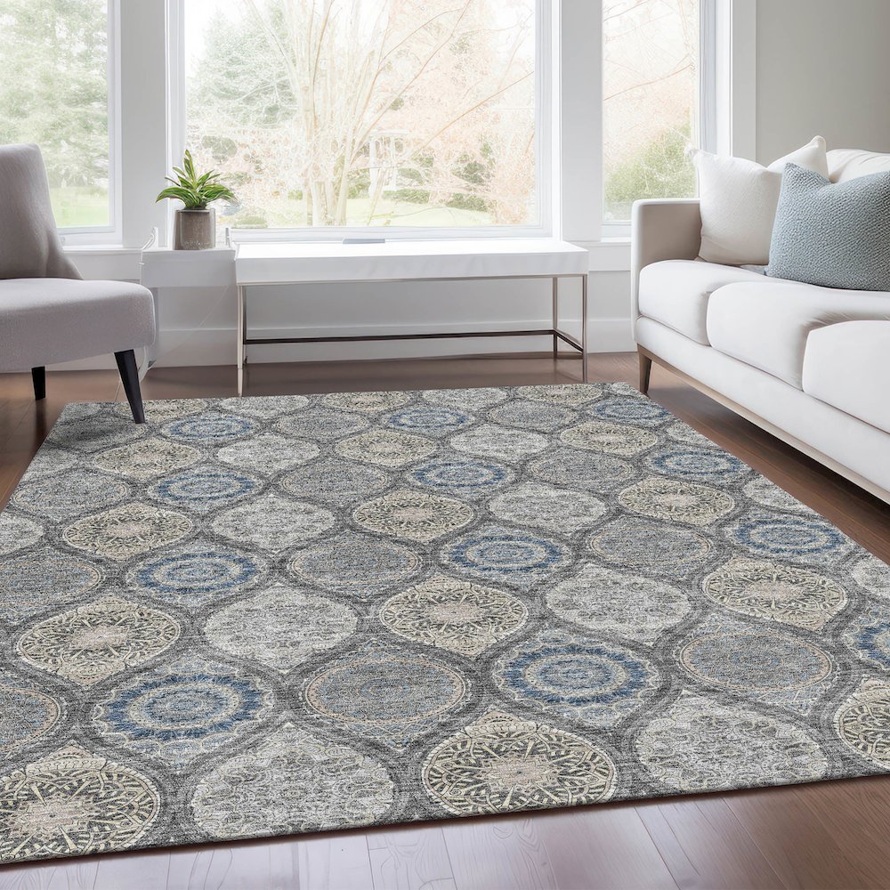 Premium Machine Washable Mayfield AMF976 Gray 8' x 10' Rug. Picture 6