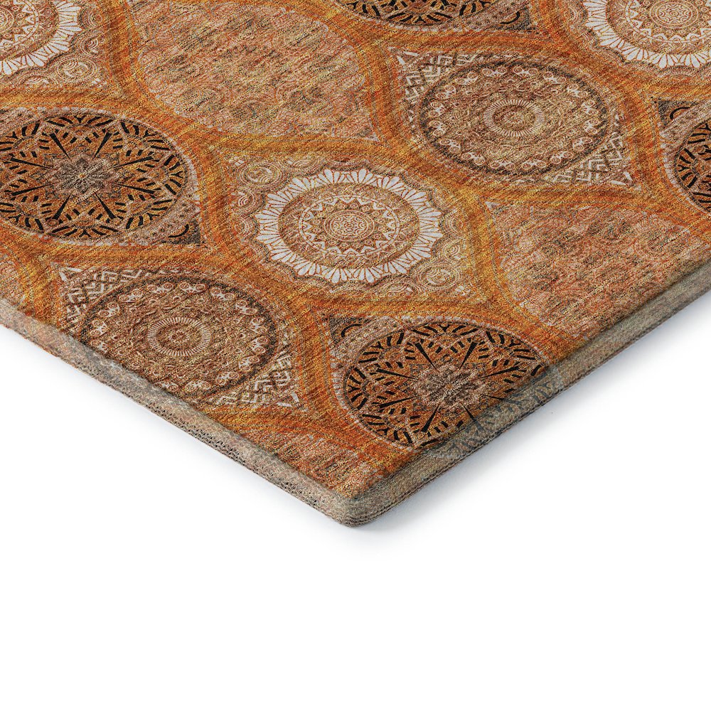 Premium Machine Washable Mayfield AMF976 Orange 3' x 5' Rug. Picture 3