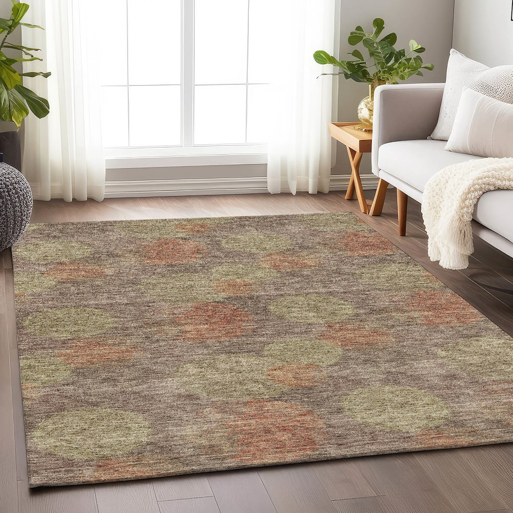 Premium Machine Washable Mayfield AMF977 Brown 8' x 10' Rug. Picture 5