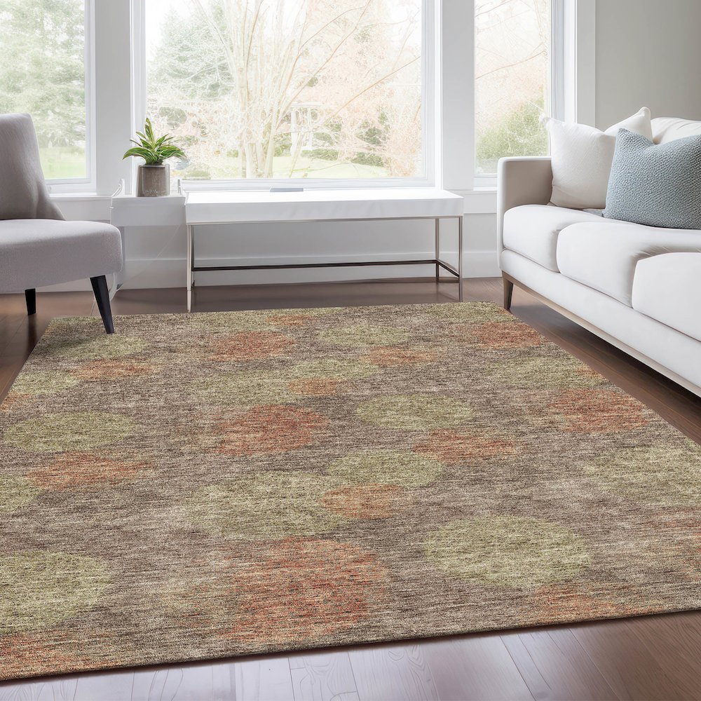 Premium Machine Washable Mayfield AMF977 Brown 8' x 10' Rug. Picture 6