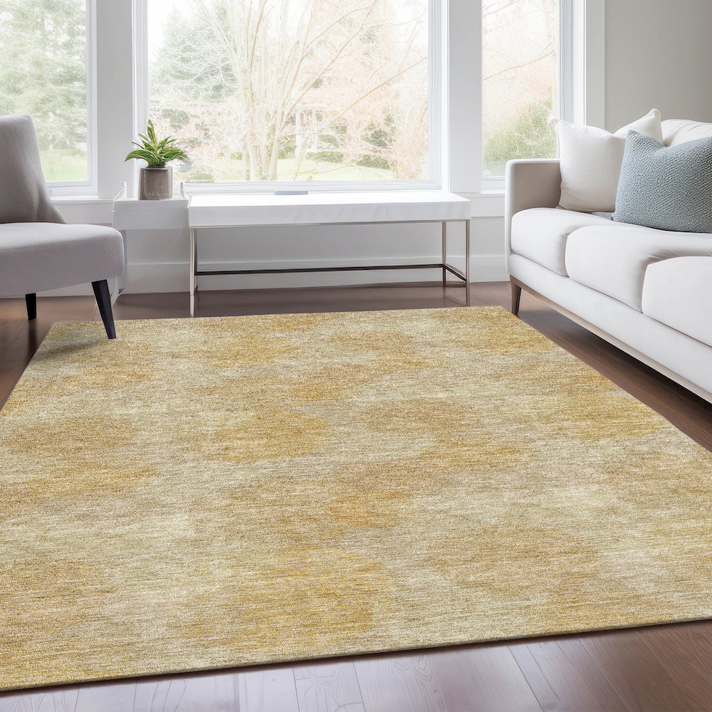 Premium Machine Washable Mayfield AMF977 Gold 8' x 10' Rug. Picture 6