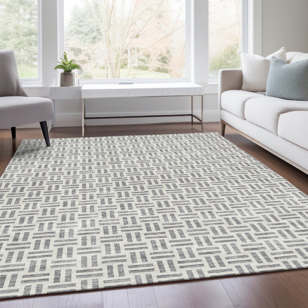 Premium Machine Washable Mayfield AMF978 Gray 8' x 10' Rug. Picture 6