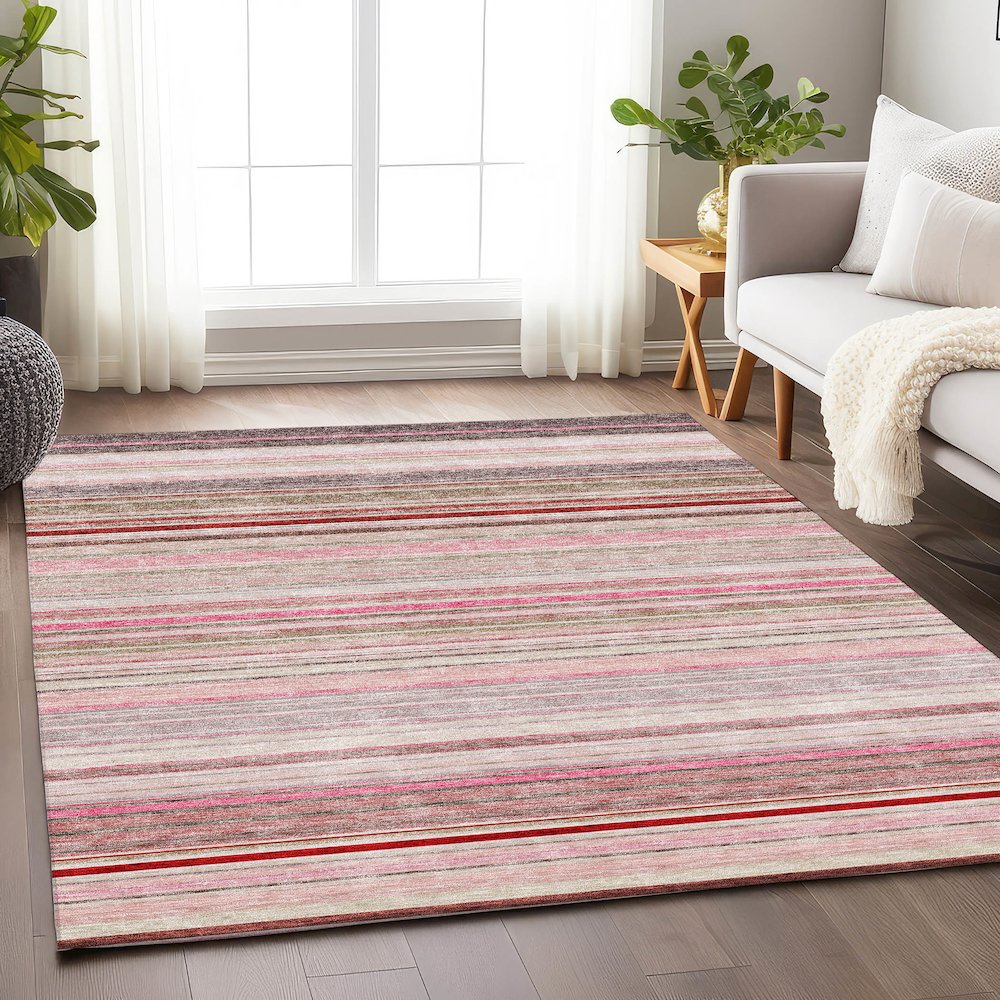 Premium Machine Washable Mayfield AMF979 Pink 8' x 10' Rug. Picture 5