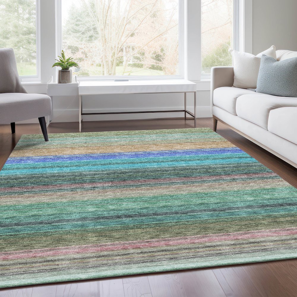 Premium Machine Washable Mayfield AMF979 Sage 8' x 10' Rug. Picture 6