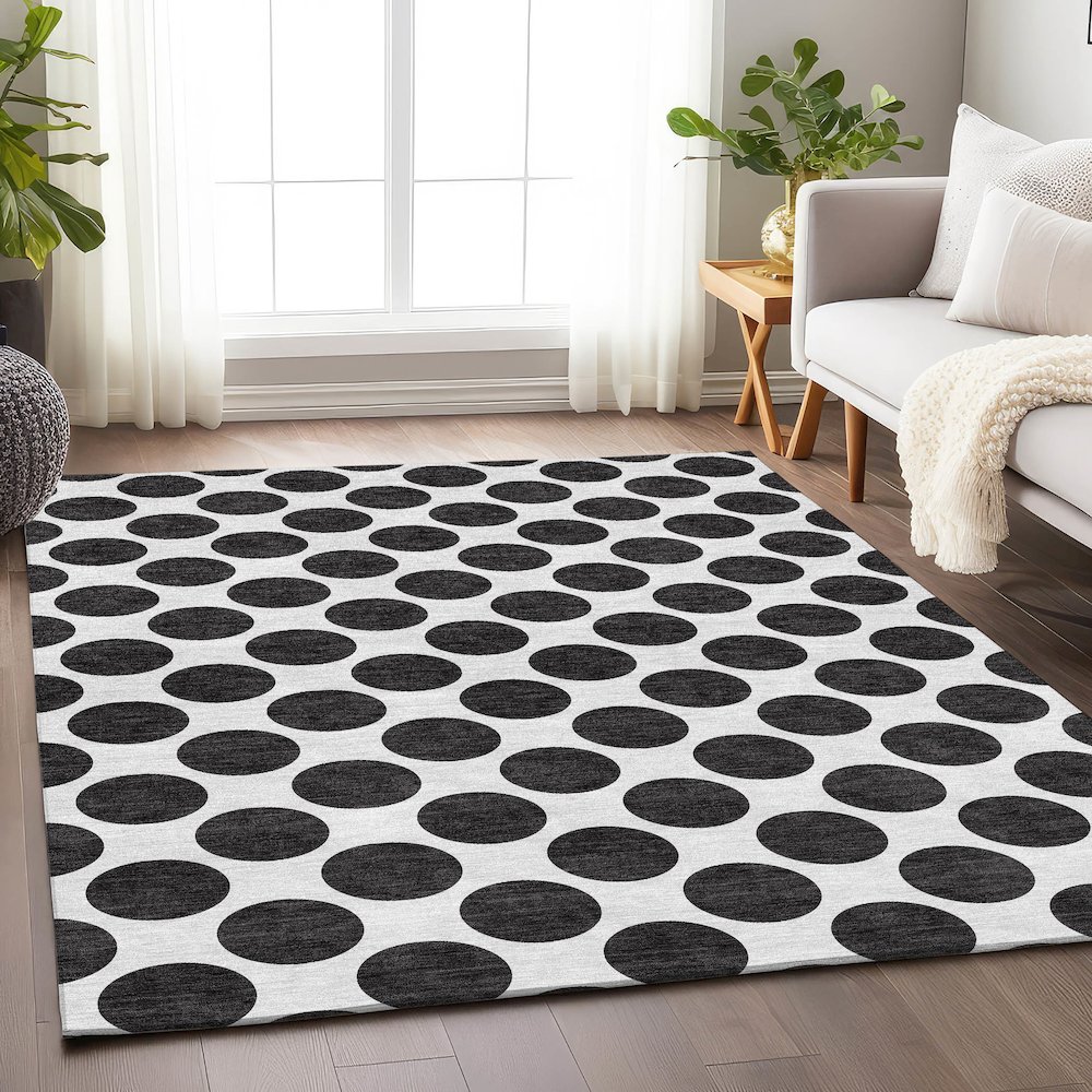 Premium Machine Washable Mayfield AMF980 Black 8' x 10' Rug. Picture 5