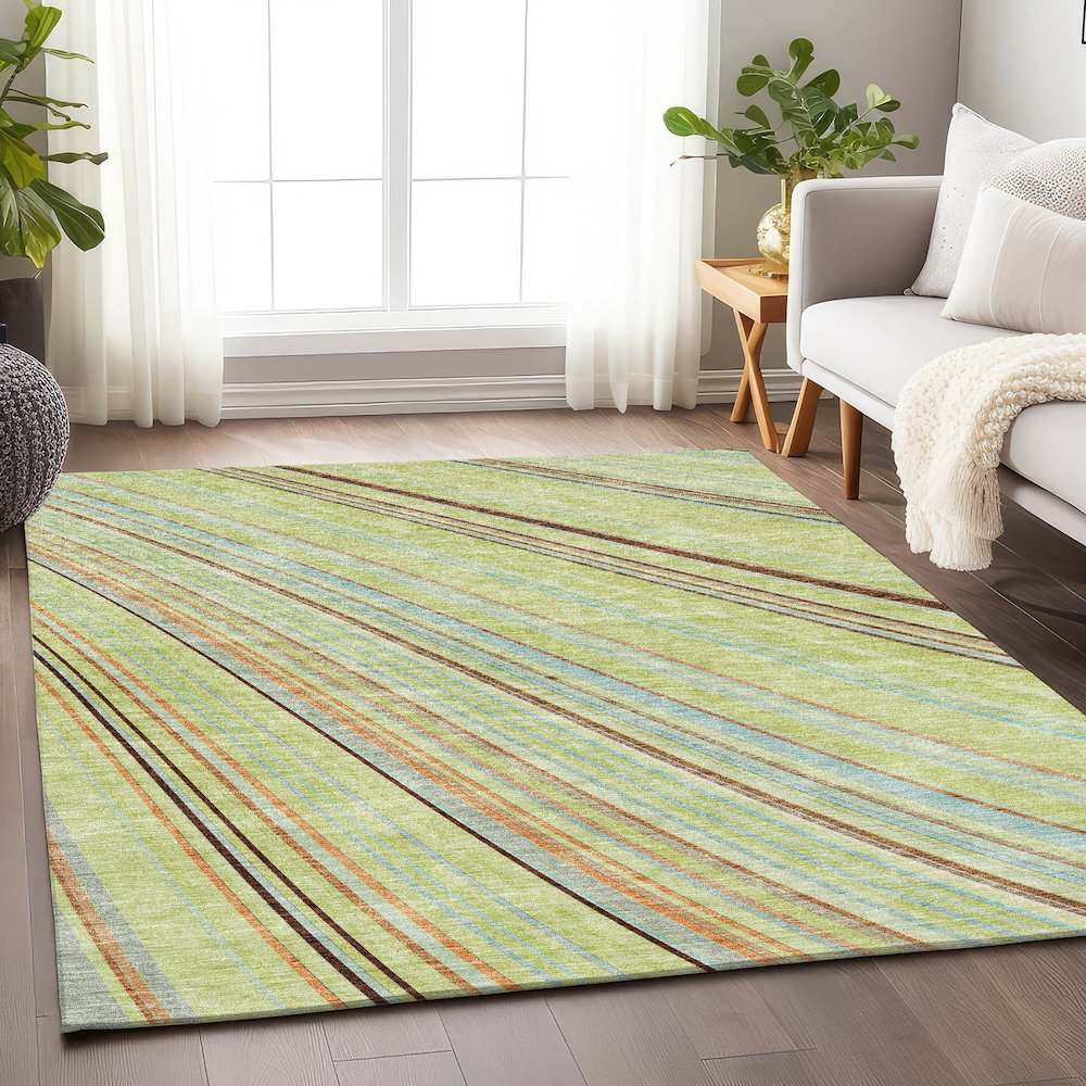 Premium Machine Washable Mayfield AMF981 Aloe 8' x 10' Rug. Picture 5