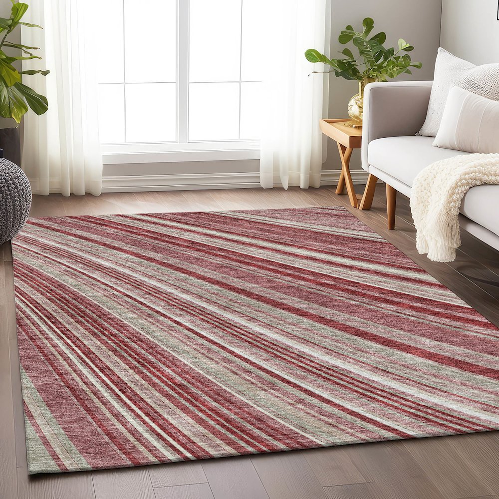 Premium Machine Washable Mayfield AMF981 Garnet 8' x 10' Rug. Picture 5