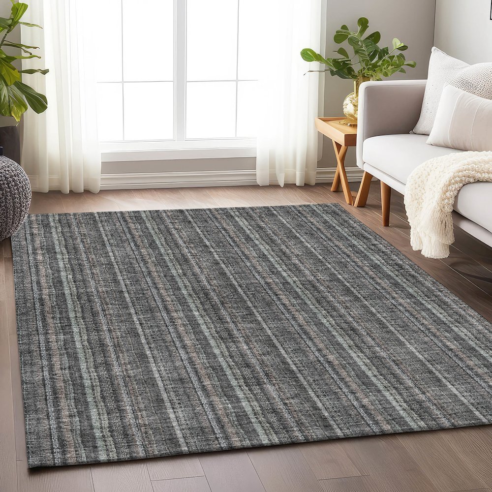 Premium Machine Washable Mayfield AMF982 Gray 8' x 10' Rug. Picture 5