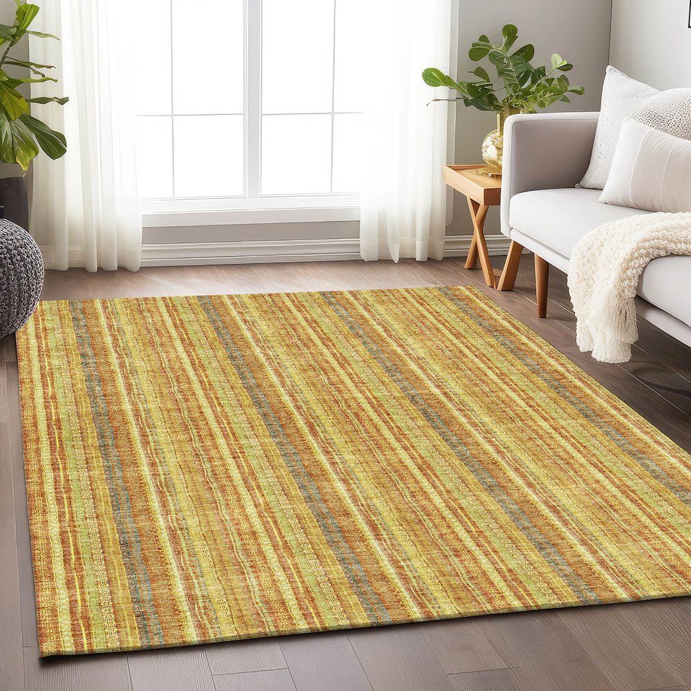 Premium Machine Washable Mayfield AMF982 Honey 8' x 10' Rug. Picture 5