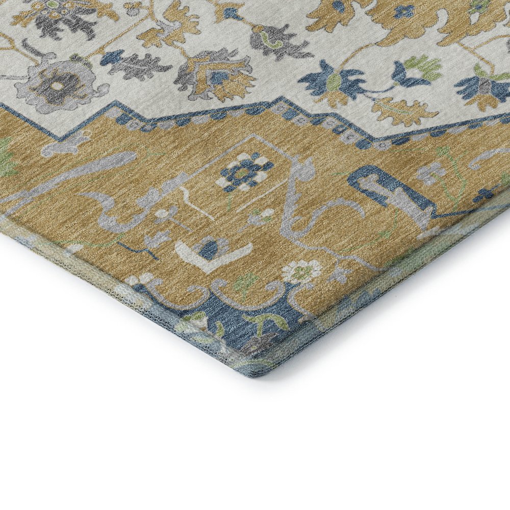 Premium Machine Washable Mayfield AMF985 Gold 3' x 5' Rug. Picture 3