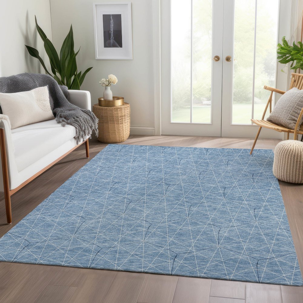 Premium Machine Washable Mayfield AMF987 Denim 8' x 10' Rug. Picture 6