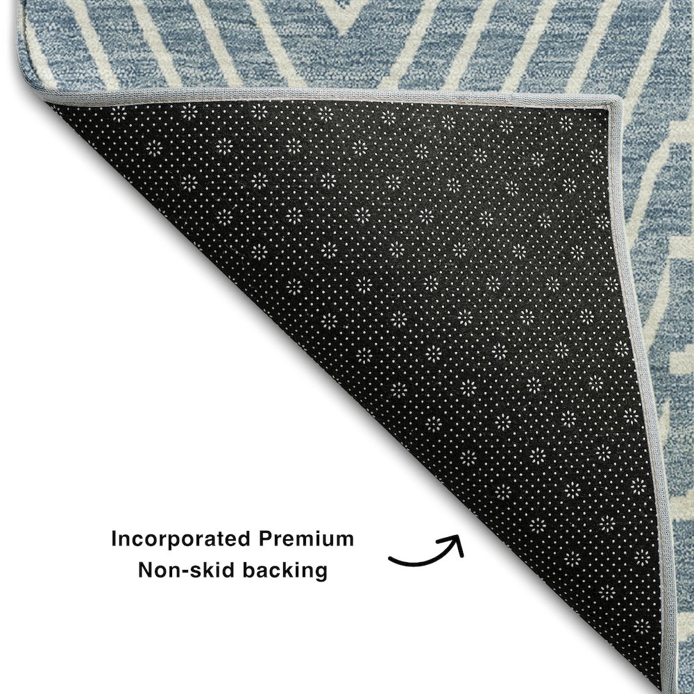 Premium Machine Washable Mayfield AMF990 Denim 3' x 5' Rug. Picture 2