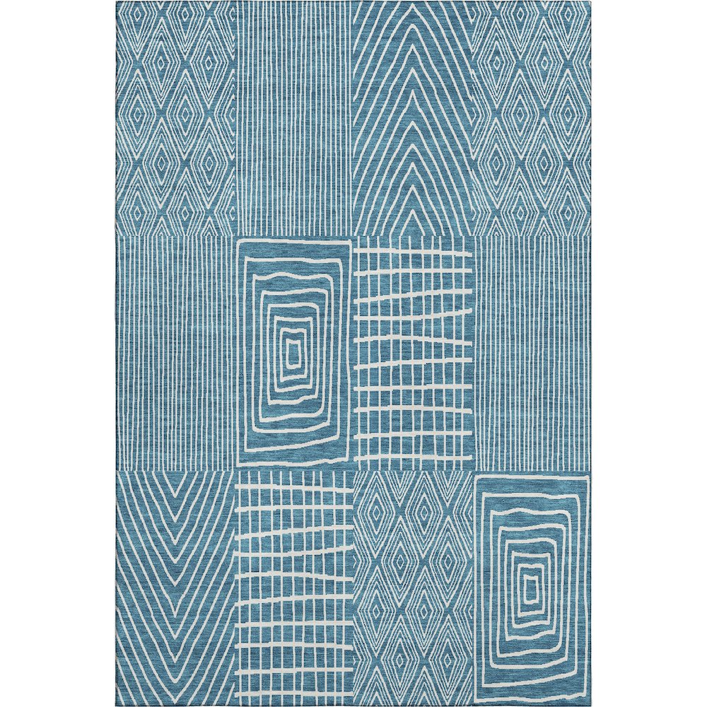 Premium Machine Washable Mayfield AMF990 Teal 8' x 10' Rug. Picture 1
