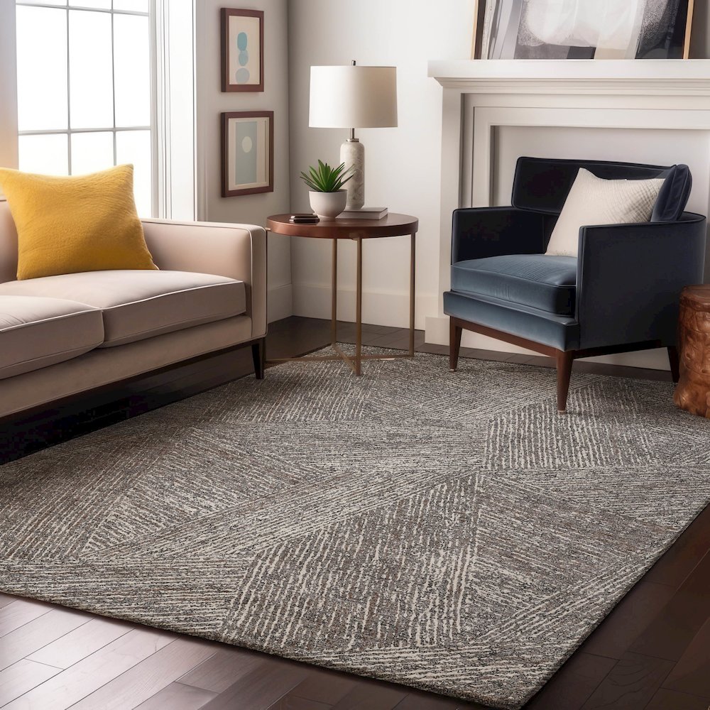 Premium Machine Washable Mayfield AMF991 Gray 8' x 10' Rug. Picture 5