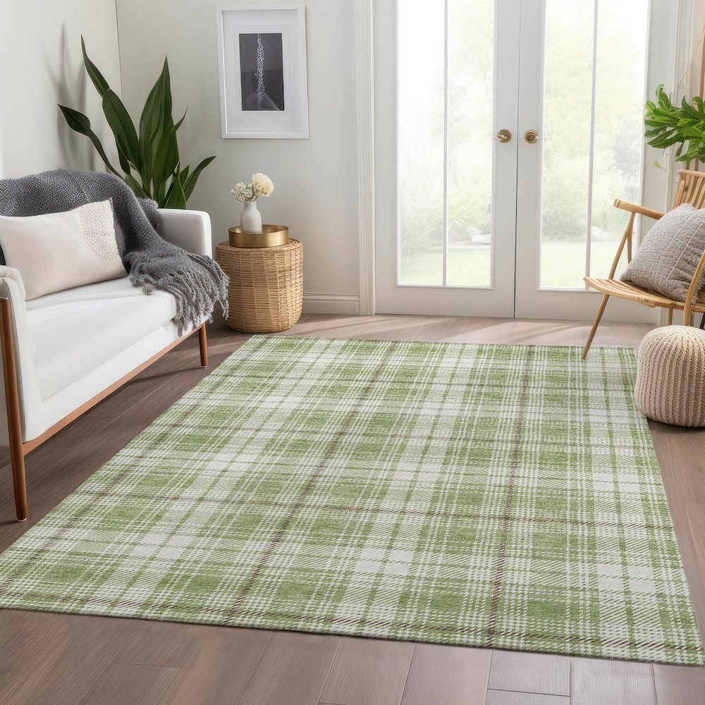 Premium Machine Washable Mayfield AMF993 Aloe 8' x 10' Rug. Picture 6