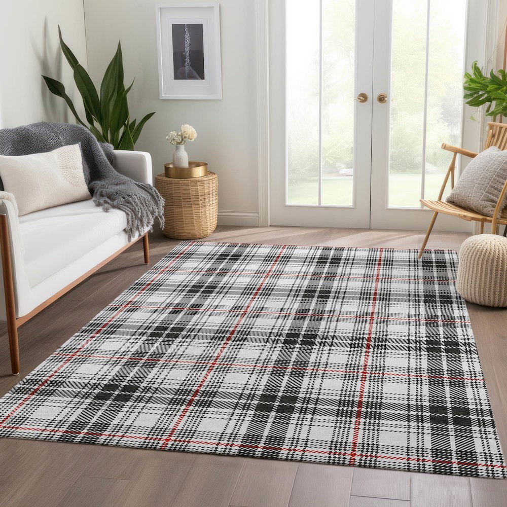 Premium Machine Washable Mayfield AMF993 Black 8' x 10' Rug. Picture 6