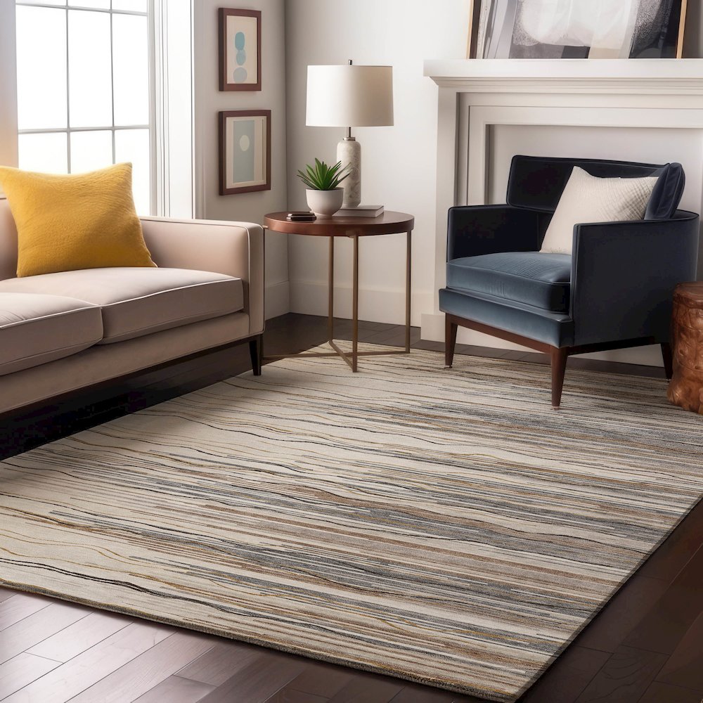 Premium Machine Washable Mayfield AMF996 Ivory 8' x 10' Rug. Picture 5