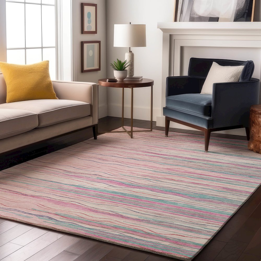 Premium Machine Washable Mayfield AMF996 Pink 8' x 10' Rug. Picture 5
