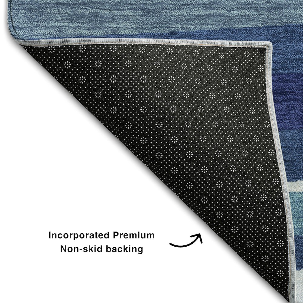 Premium Machine Washable Mayfield AMF997 Navy 3' x 5' Rug. Picture 2