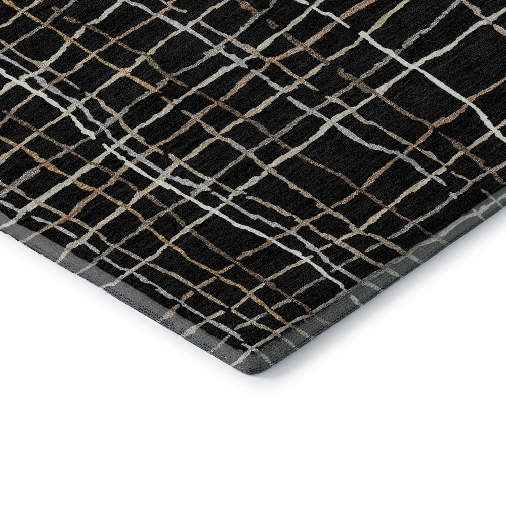Premium Machine Washable Mayfield AMF998 Black 3' x 5' Rug. Picture 3