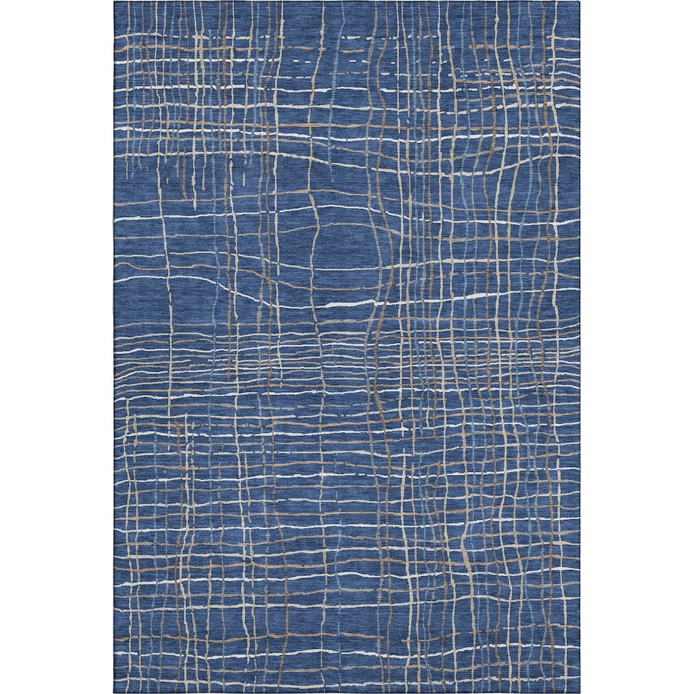 Premium Machine Washable Mayfield AMF998 Navy 8' x 10' Rug. Picture 1