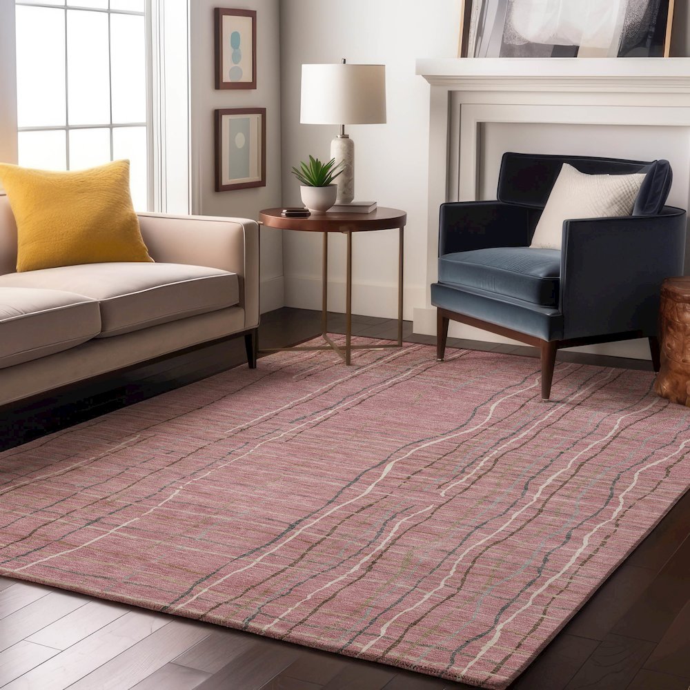 Premium Machine Washable Mayfield AMF998 Pink 8' x 10' Rug. Picture 5