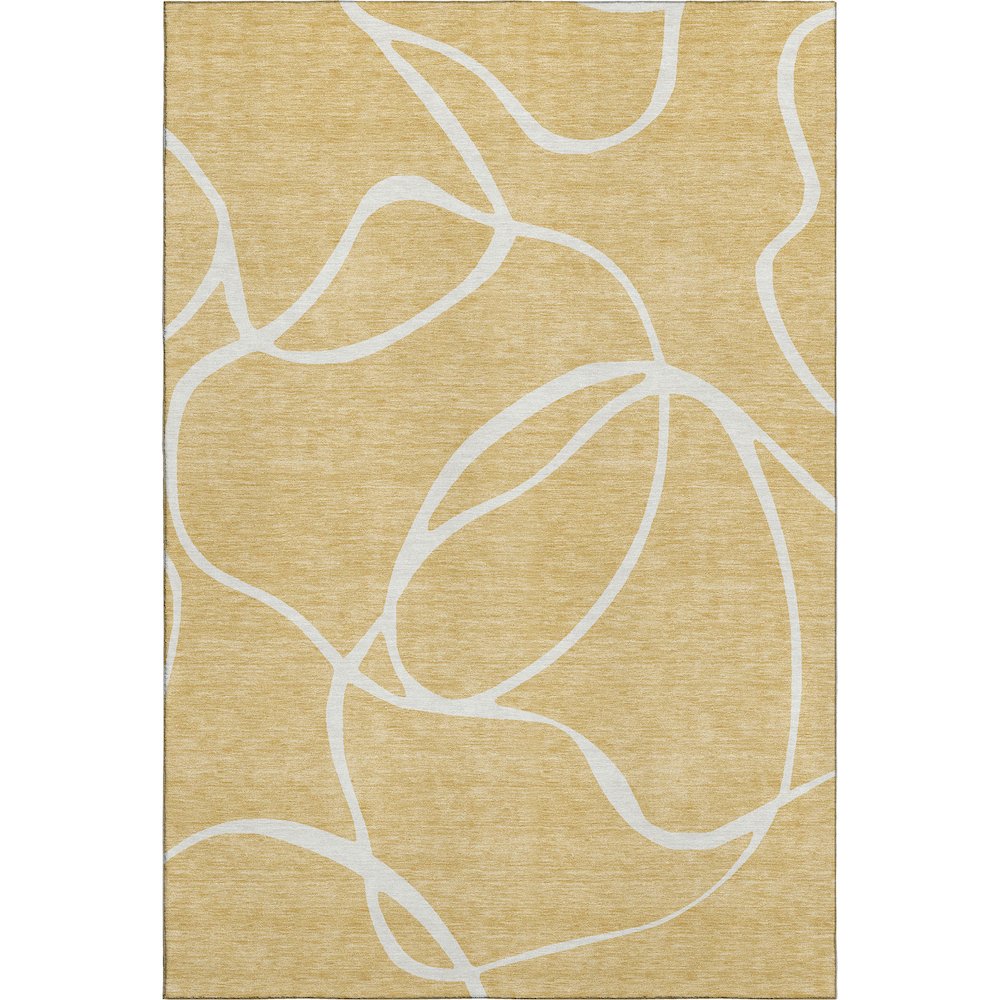 Premium Machine Washable Mayfield AMF999 Gold 8' x 10' Rug. Picture 1