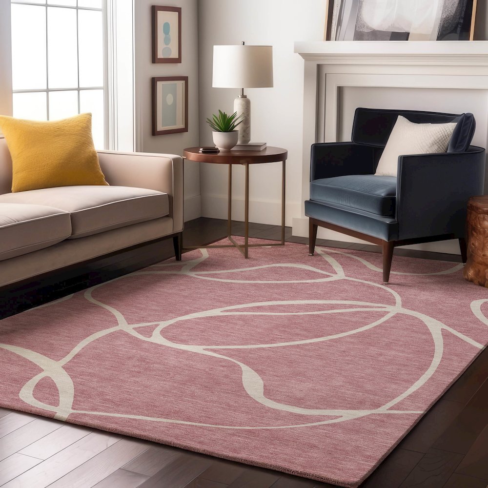 Premium Machine Washable Mayfield AMF999 Pink 8' x 10' Rug. Picture 5