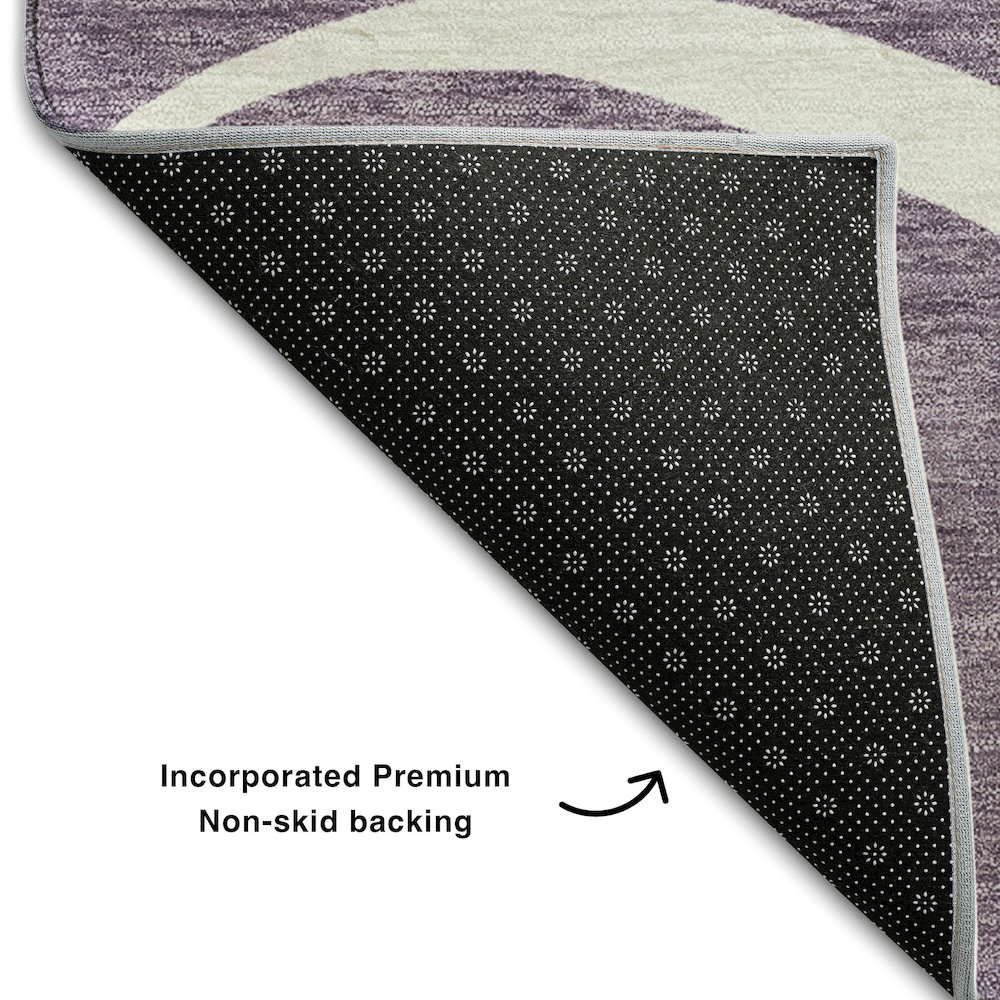 Premium Machine Washable Mayfield AMF999 Purple 3' x 5' Rug. Picture 2