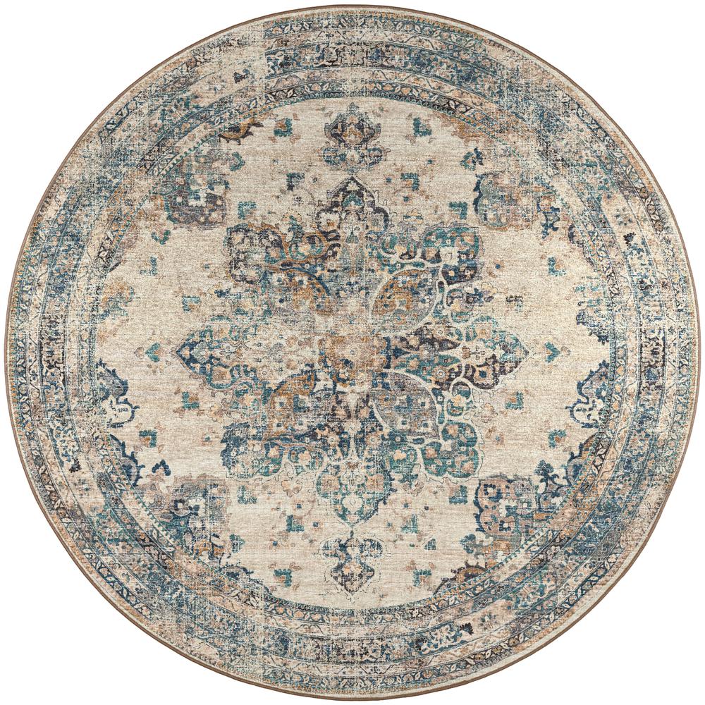 Jericho JC6 Linen 8' x 8' Round Rug. Picture 1