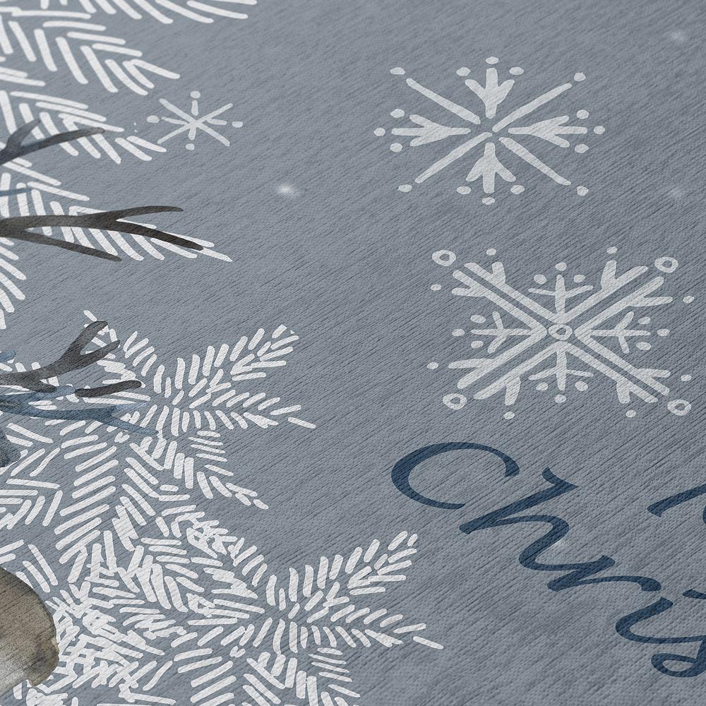 Indoor/Outdoor Cozy Winter ACW32 Gray Washable 3' x 5' Rug. Picture 6