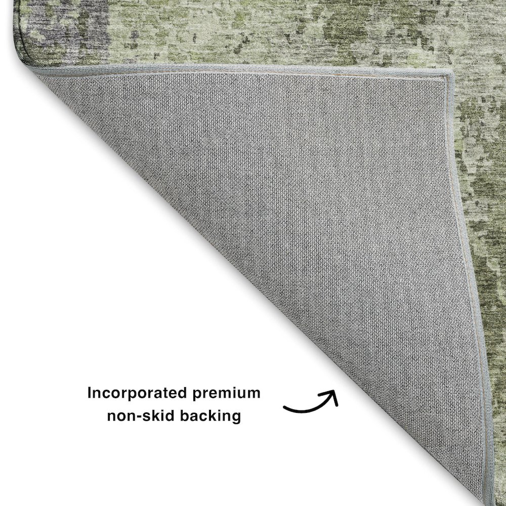 Luxury Washable Indoor/Outdoor Bresca Green 3' x 5' Rug. Picture 4