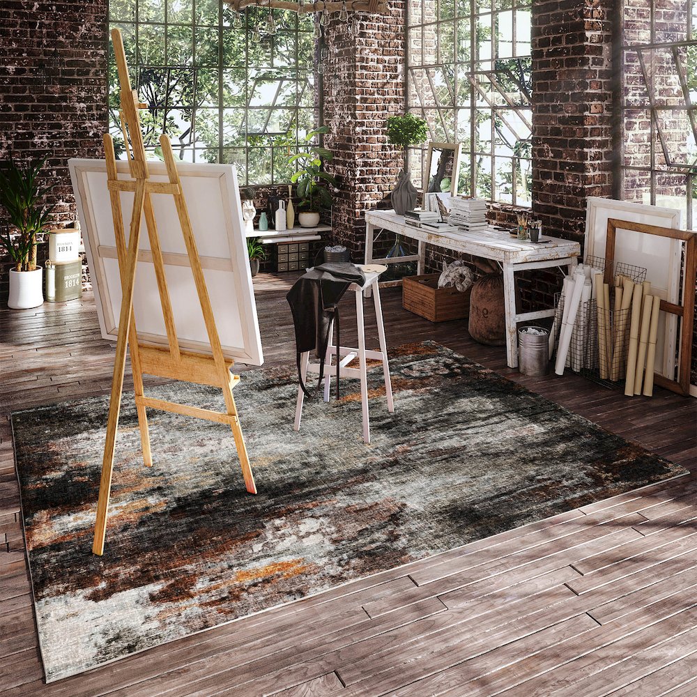 Luxury Washable Boca Gray 8' x 10' Rug. Picture 5