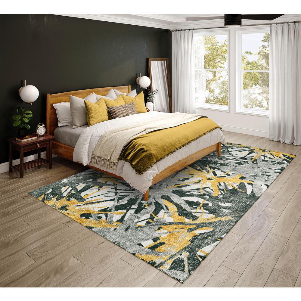 Bravado Gilded Contemporary Color Splash 5' x 7'6" Area Rug Gilded ABV36. Picture 1