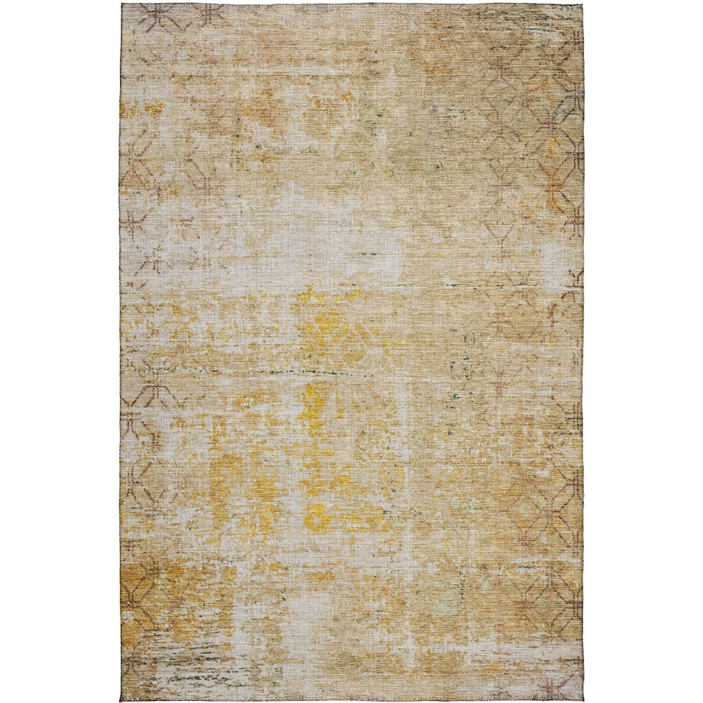 Luxury Washable Indoor/Outdoor Burano Gold 8' x 10' Rug. Picture 1