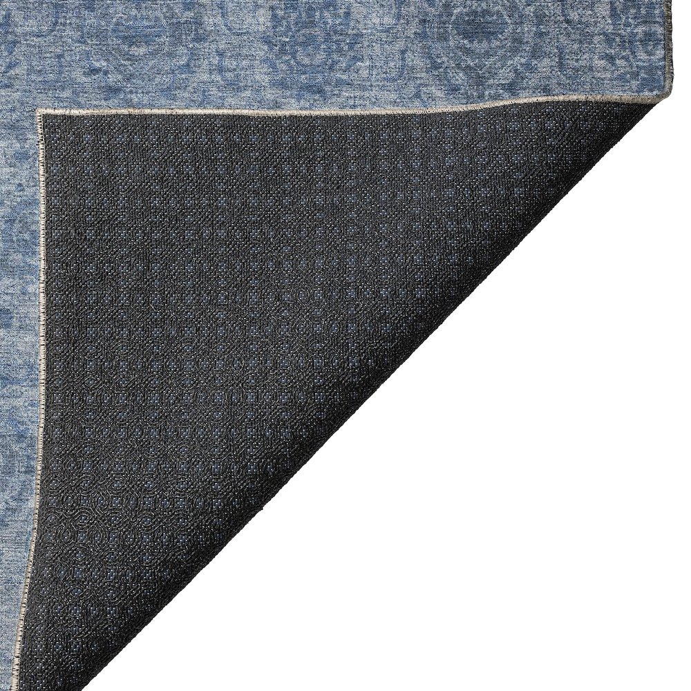 Luxury Washable Indoor/Outdoor Burano Blue 3' x 5' Rug. Picture 4