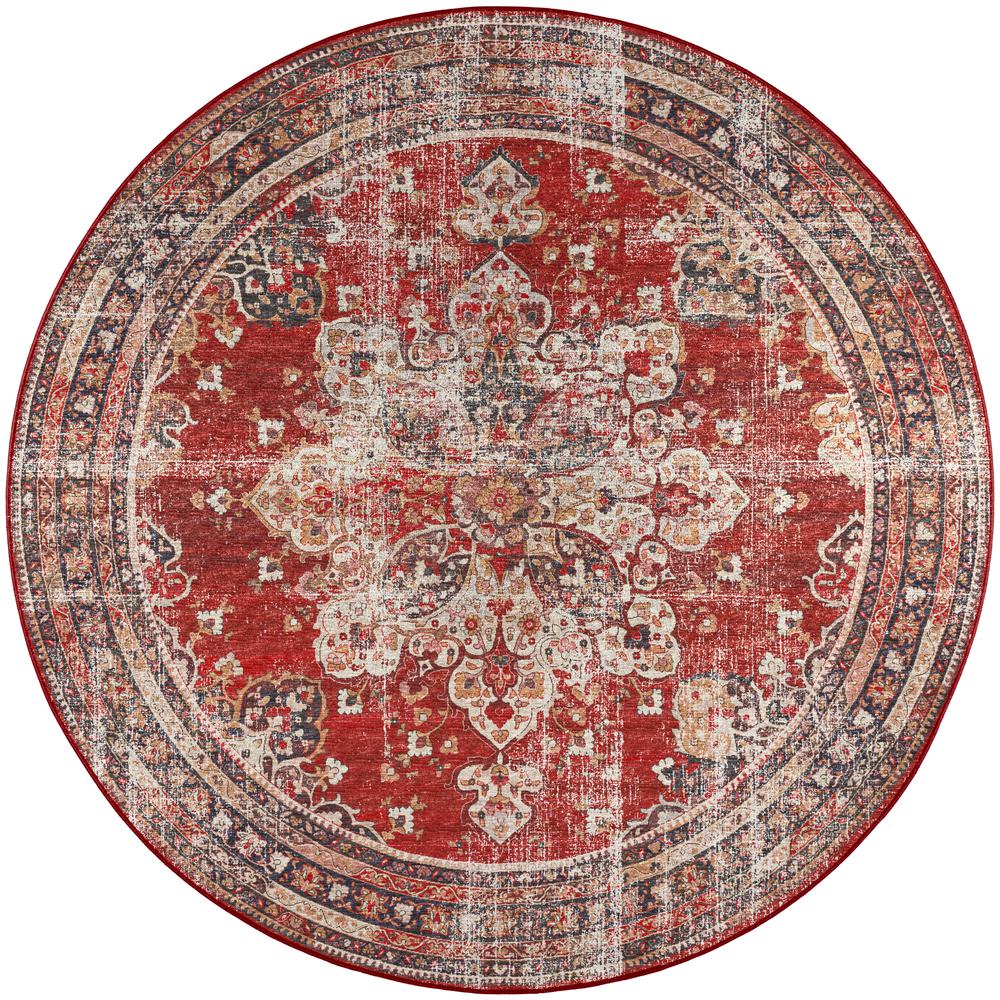 Jericho JC6 Garnet 8' x 8' Round Rug. Picture 1