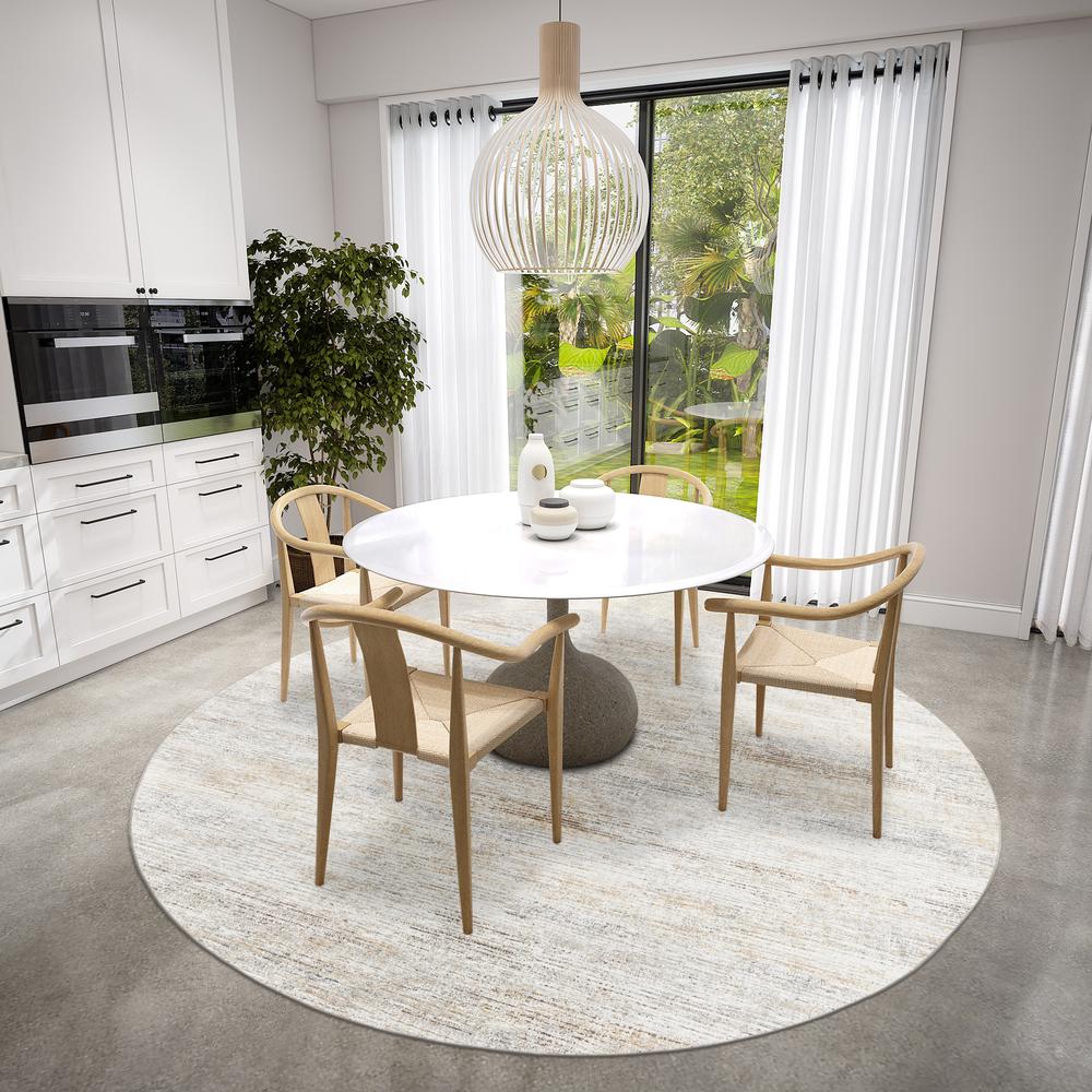 Ciara CR1 Linen 8' x 8' Round Rug. Picture 2