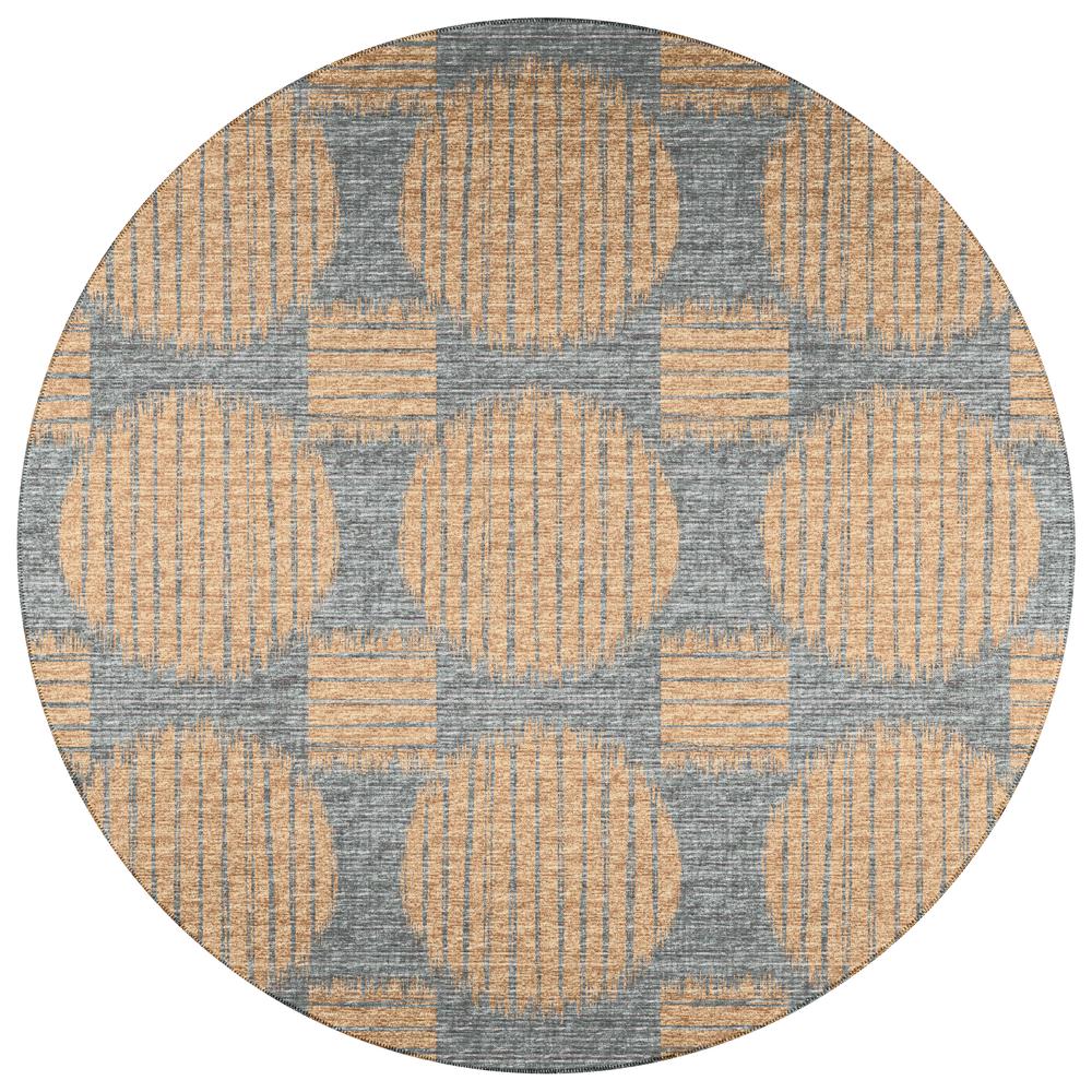 Indoor/Outdoor Sedona SN13 Eclipse Washable 8' x 8' Round Rug. Picture 1
