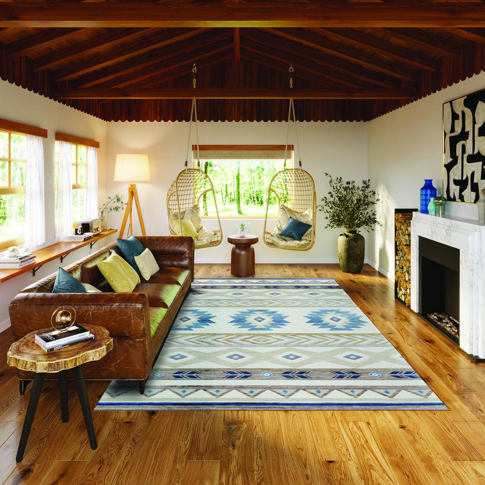 Indoor/Outdoor Sonora ASO33 Taupe Washable 8' x 10' Rug. Picture 2