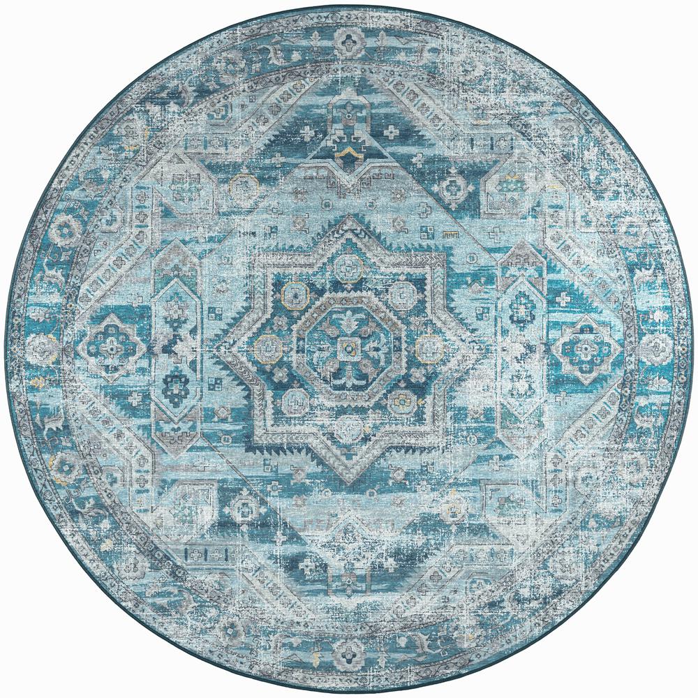 Jericho JC5 Denim 8' x 8' Round Rug. Picture 1