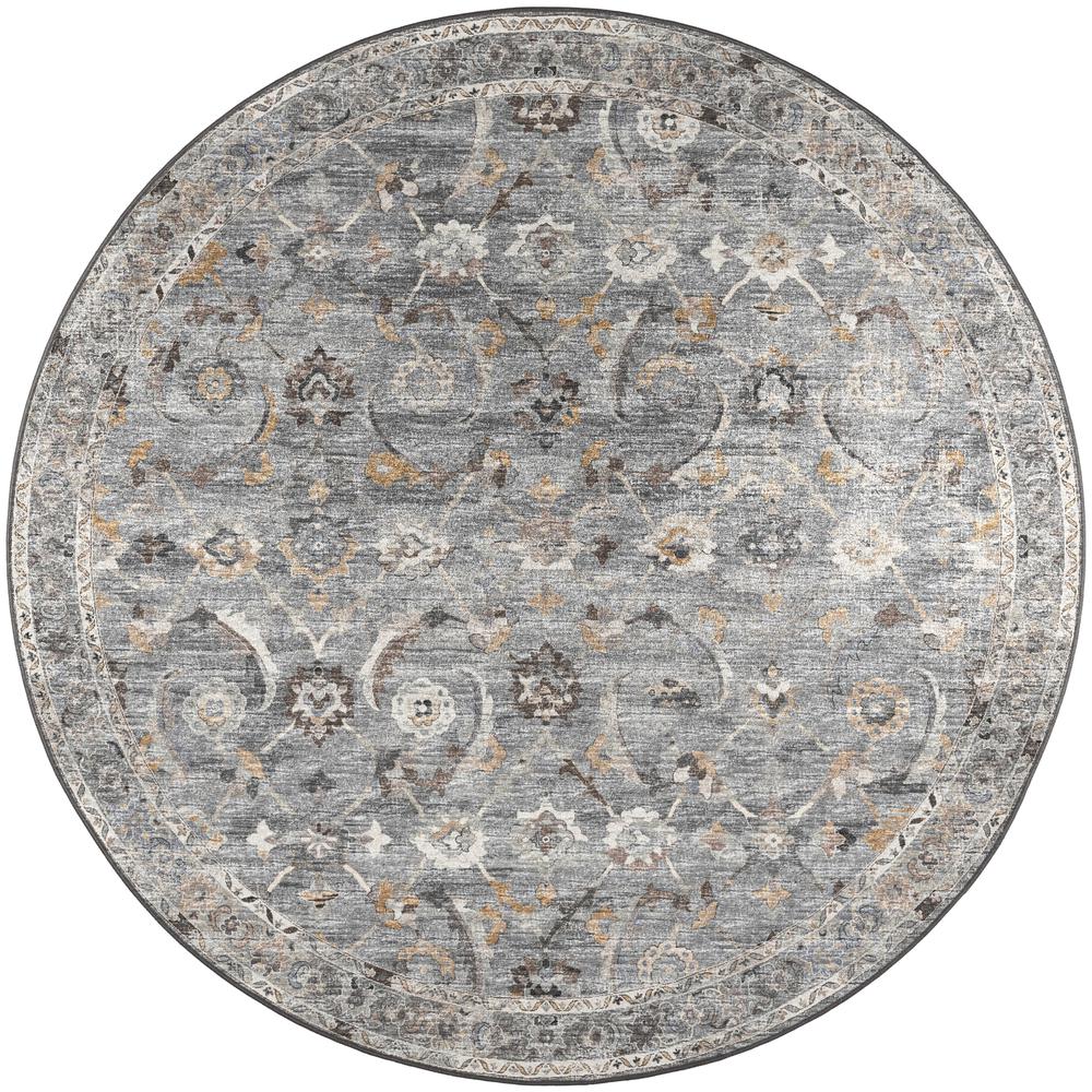 Jericho JC4 Silver 8' x 8' Round Rug. Picture 1