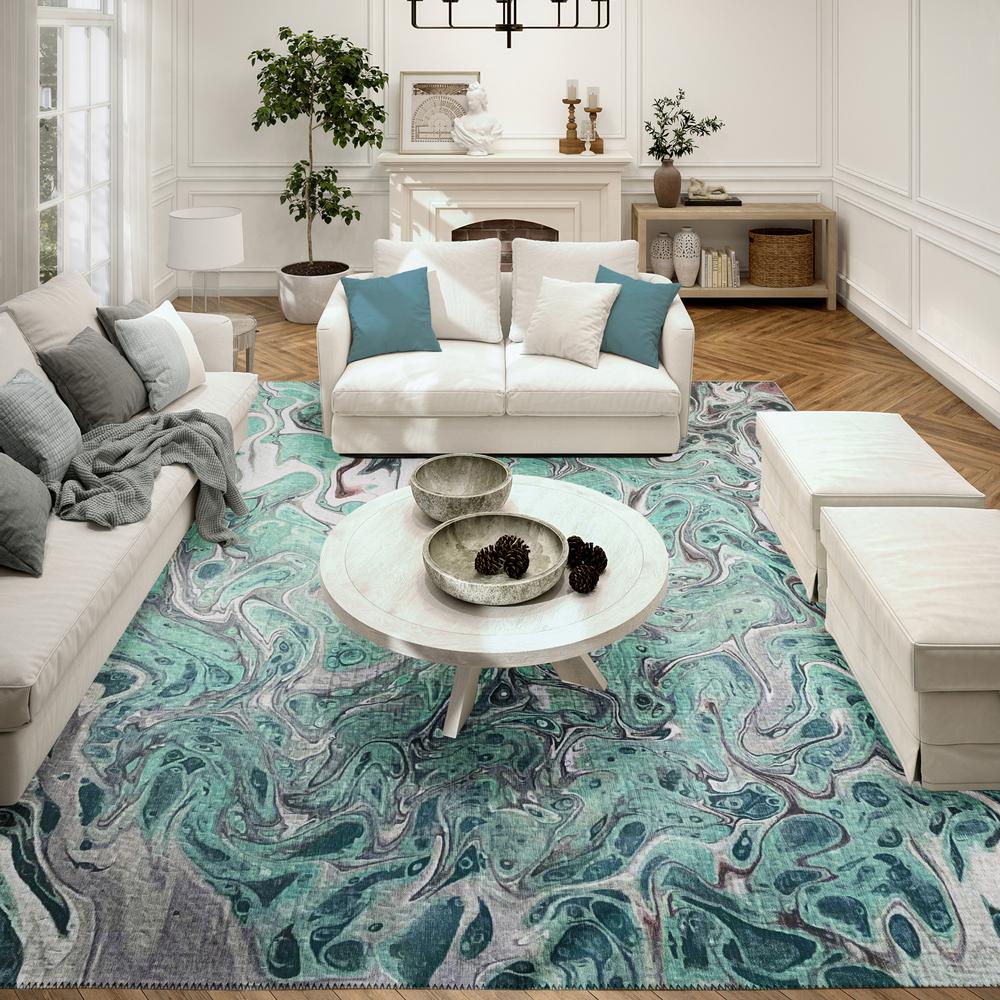 Karina Mint Modern Abstract 5' x 7'6" Area Rug Mint AKC39. Picture 1